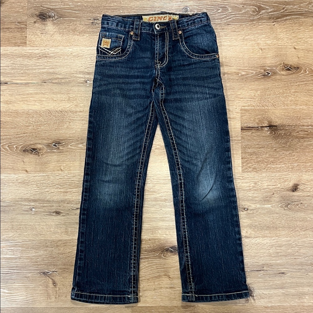 Boys Cinch Indigo Denim Jeans with Logo Patch